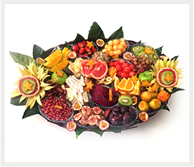 סלסלת פירות בורה בורה סלסלת פירות בורה בורה - מגשי פירות מעוצבים